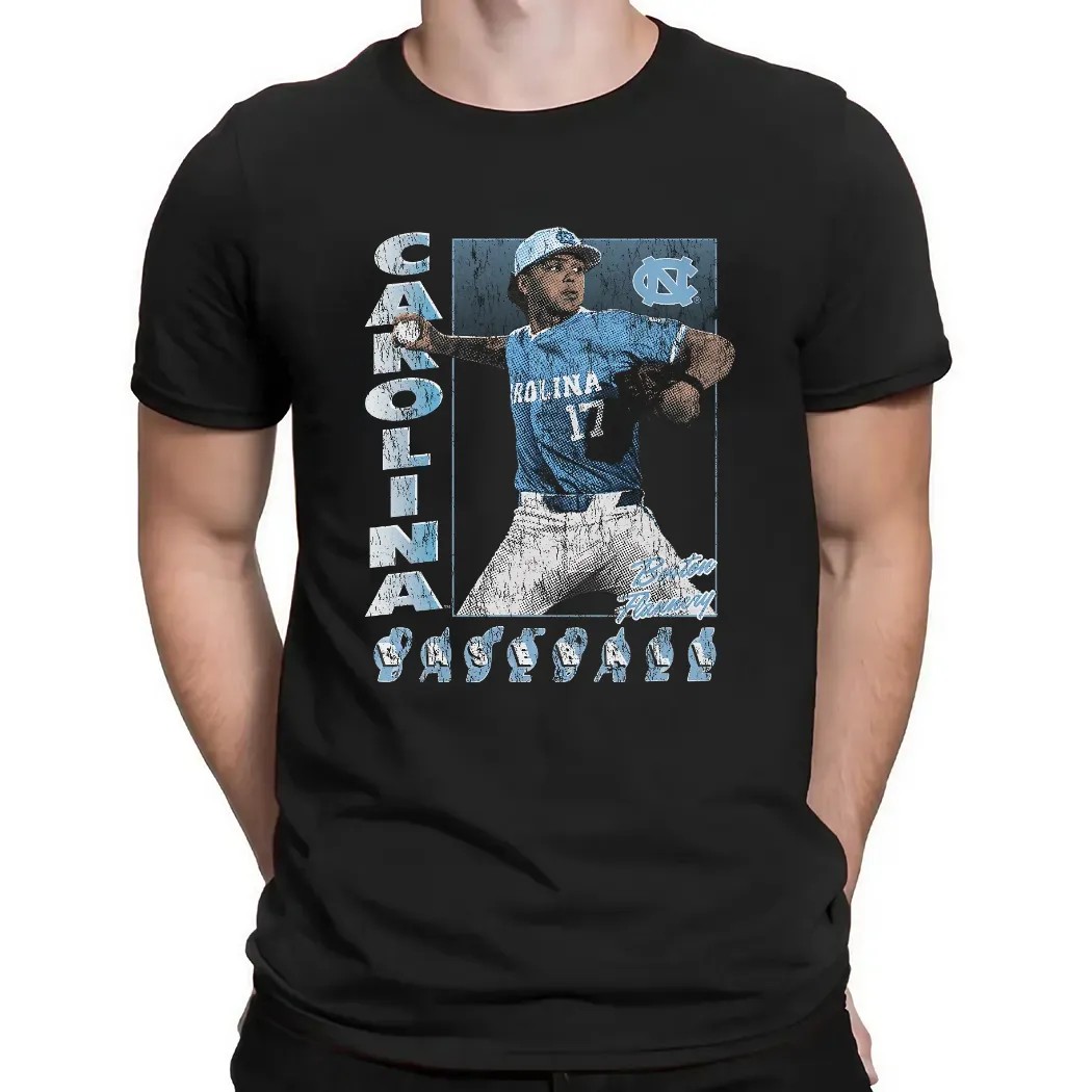 Carolina Baseball Boston Flannery 17 UNC Illustrated T Shirt