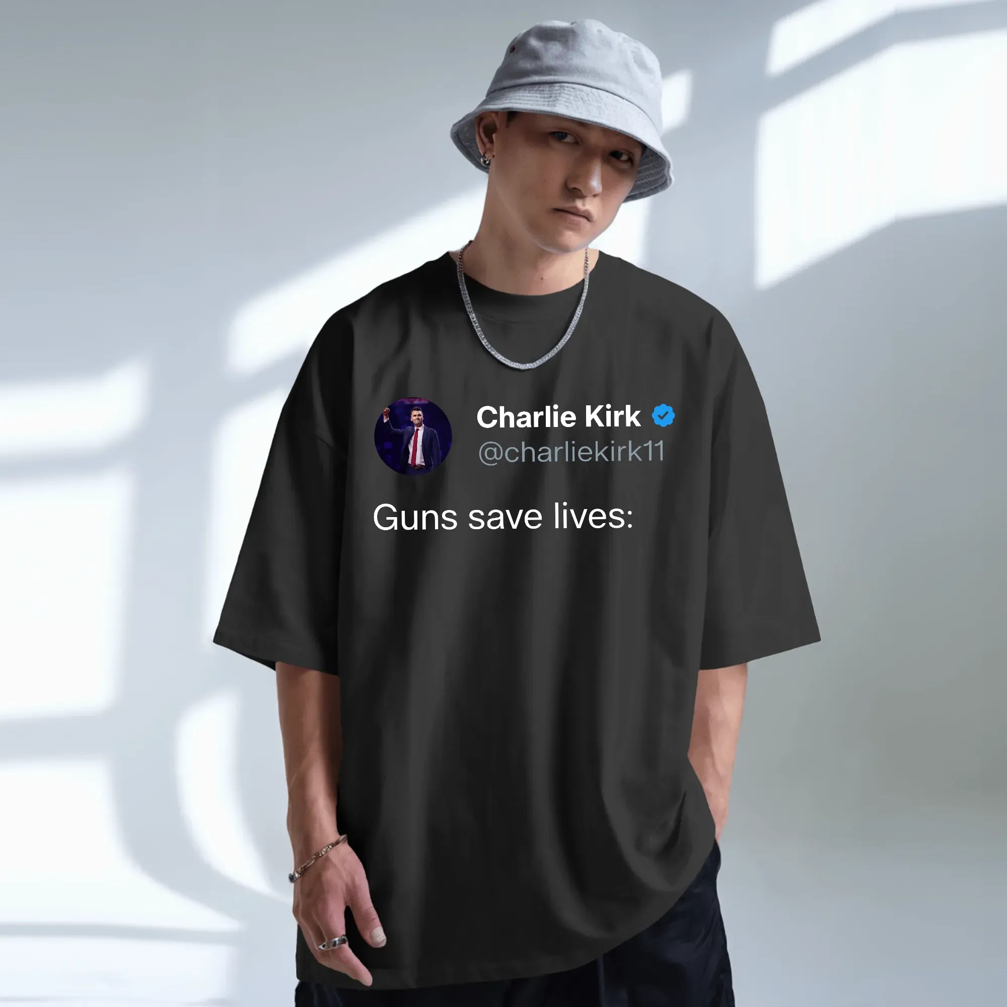Charlie Kirk Posted Guns Save Lives T Shirt