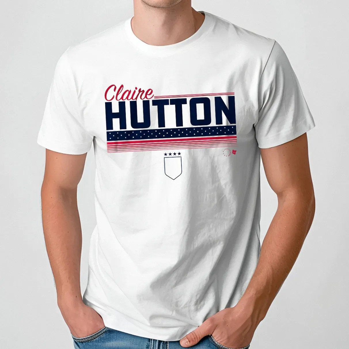 Claire Hutton Stripe USWNTPA T Shirt