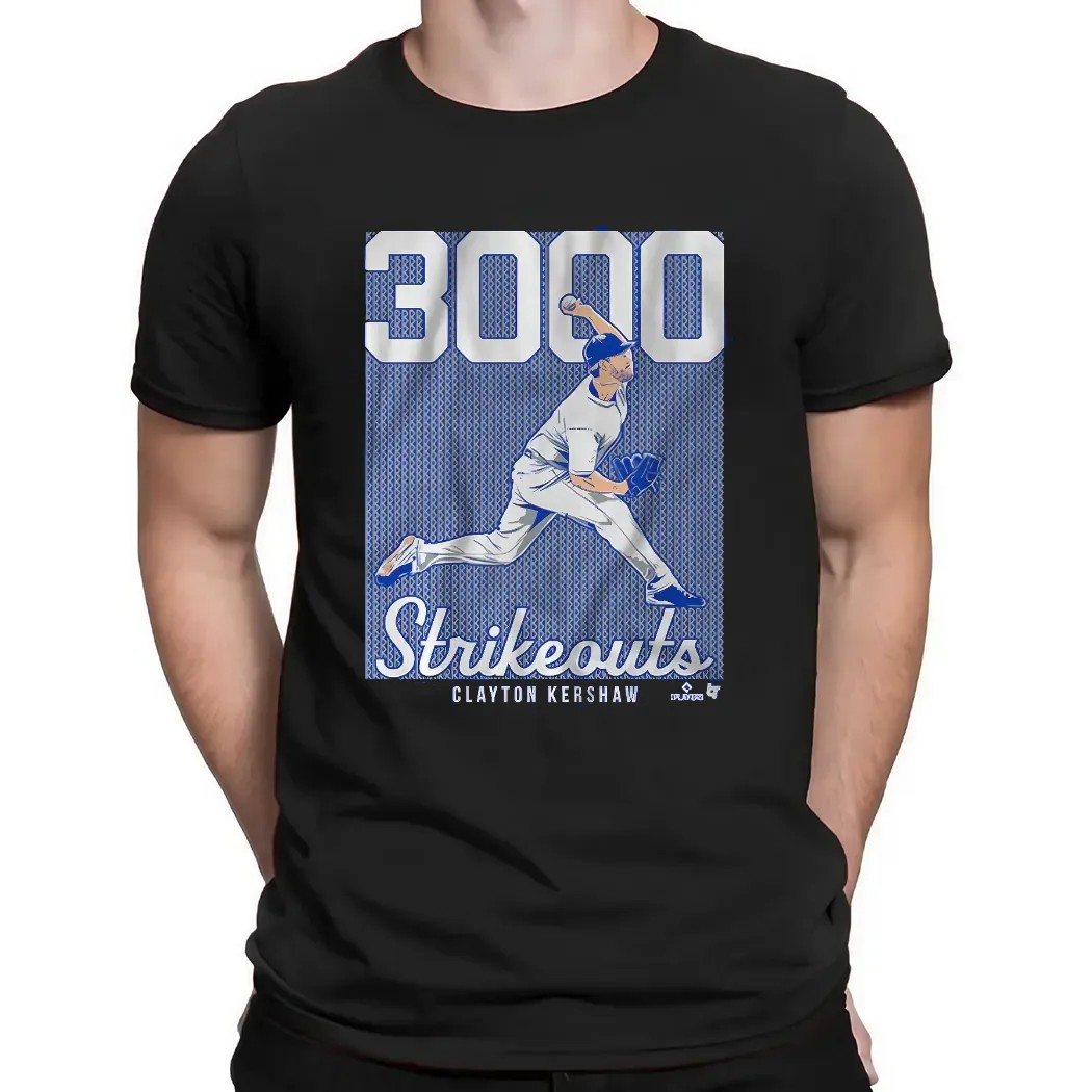 Clayton Kershaw Los Angeles Dodgers 3000 Strikeouts T Shirt