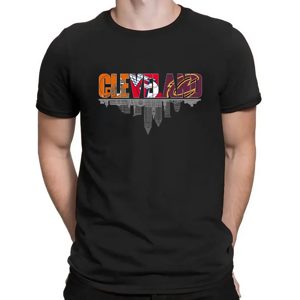Cleveland 3 Teams Sports Logo Skyline Shirt