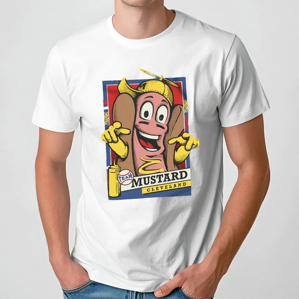 Cleveland Team Mustard Hotdog T Shirt