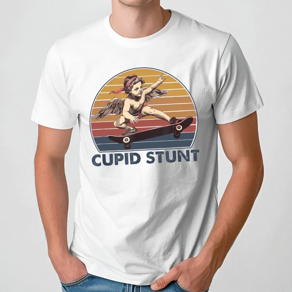 Cupid Stunt 1970 Retro Humor T Shirt