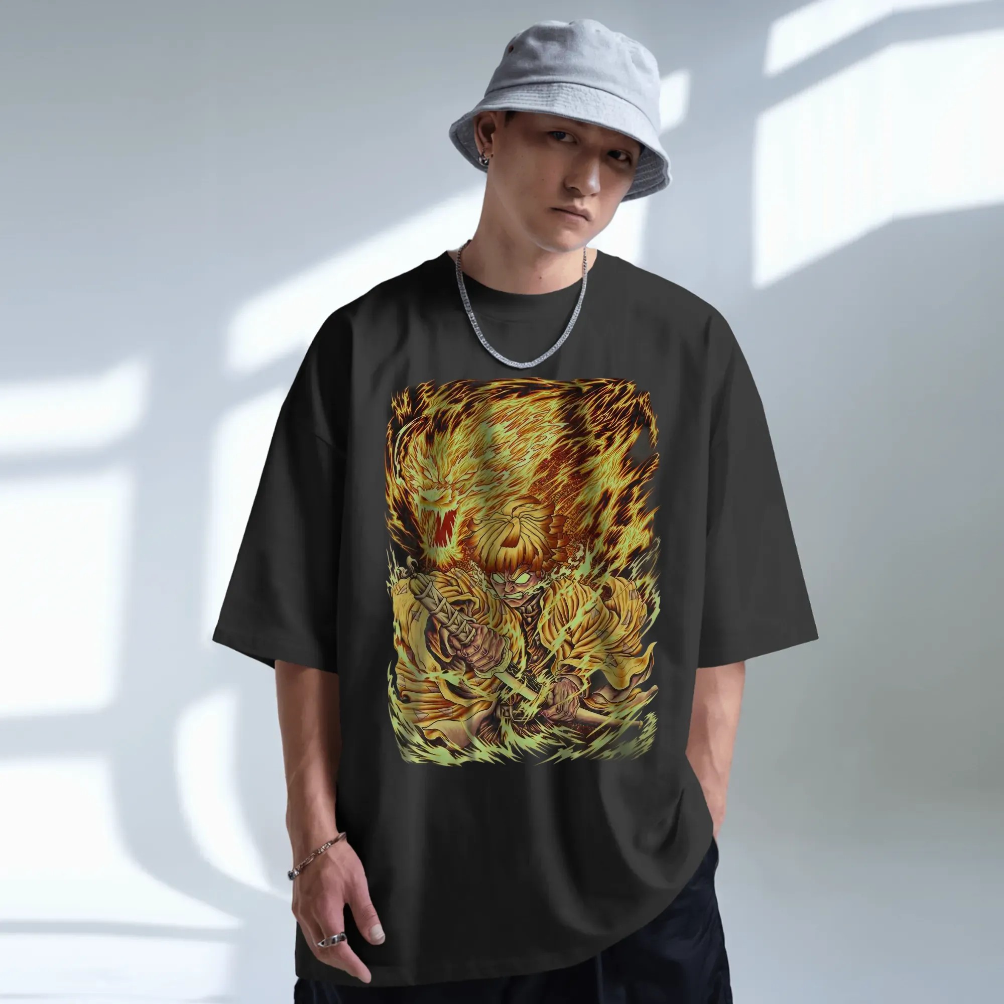 Demon Slayer Zenitsu Agatsuma Fire  Anime T Shirt