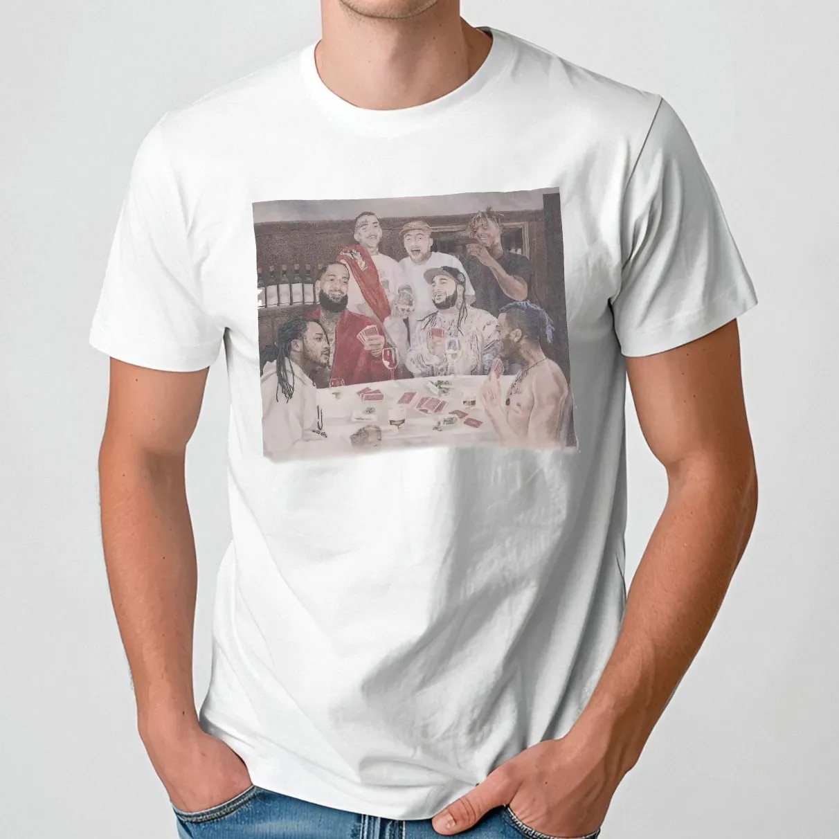 Drake Wears Vlone Last Supper Memorial T Shirt