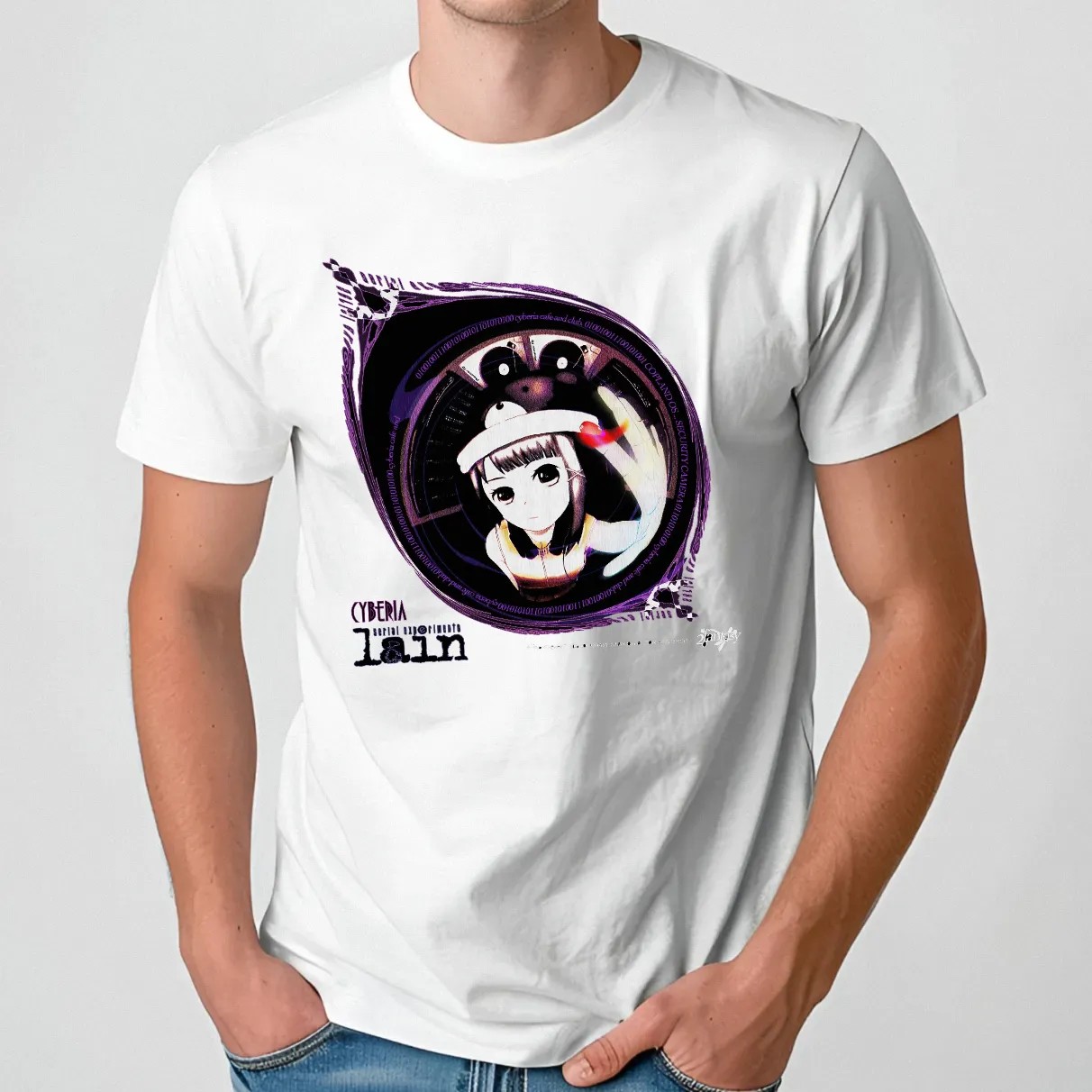 Fisheye Cyberia Serial Experiments Lain T Shirt