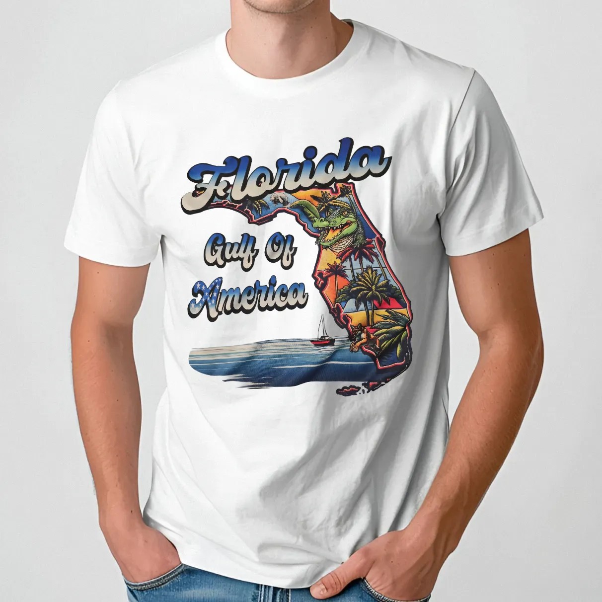 Florida Gulf Of America Map T Shirt