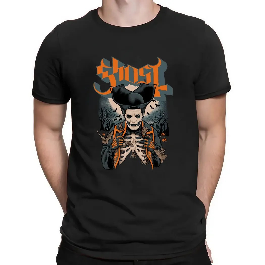 Ghost Ribs and Bats Band Halloween T Shirt