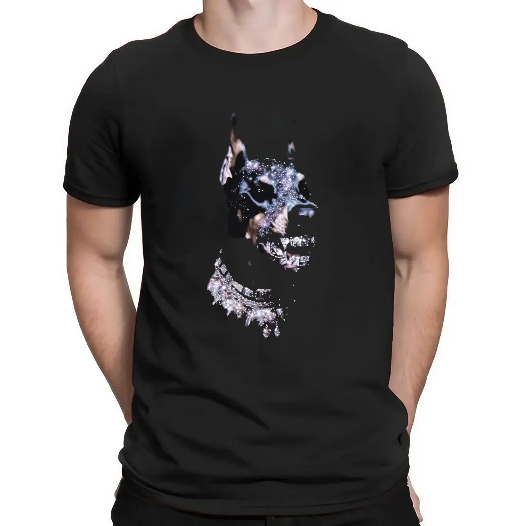 Iced Out Doberman Bust Down Flexing T Shirt