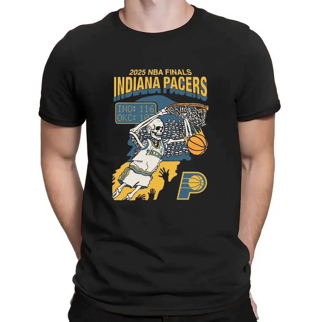 Indiana Pacers 2025 NBA Finals Skeleton Basketball T Shirt