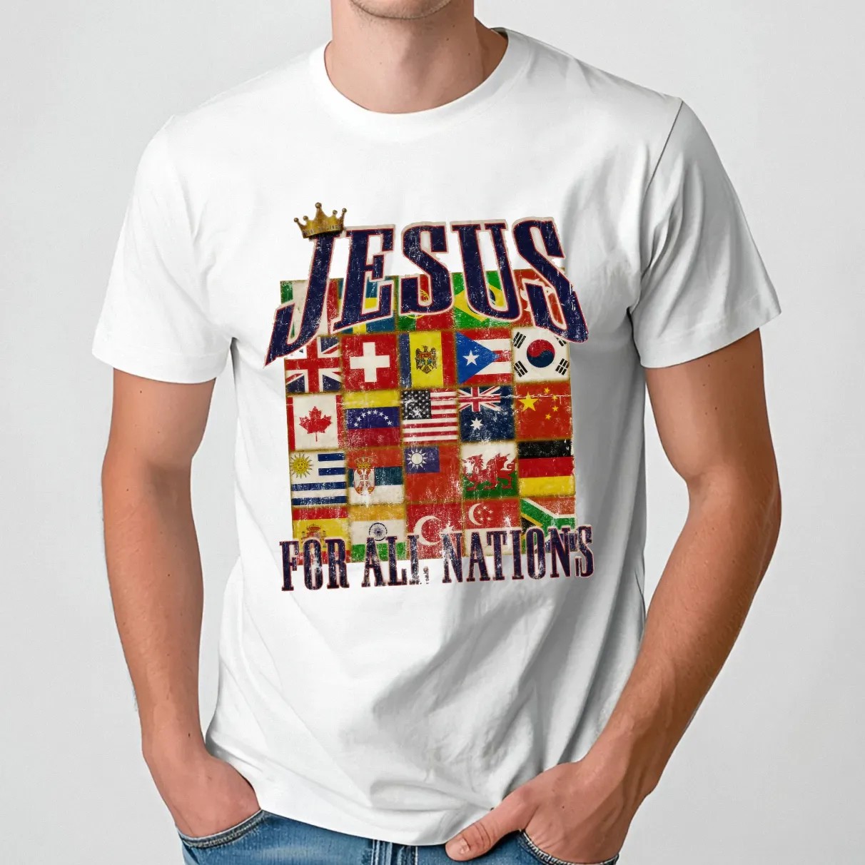 Jesus For All Nations Flags Christian T Shirt