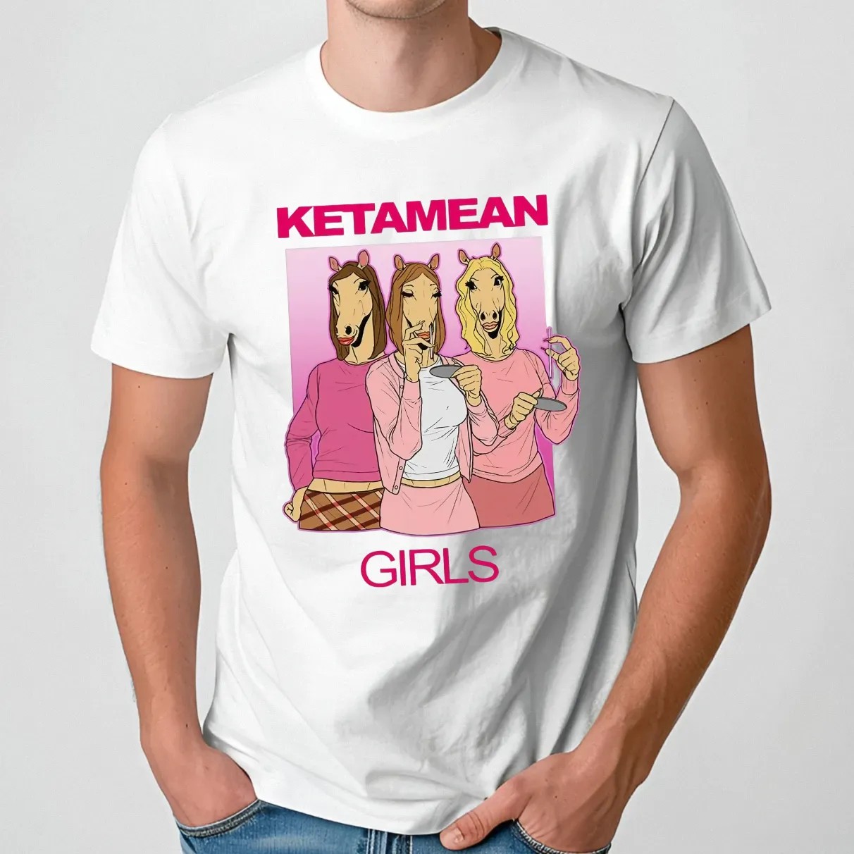 Ketamean Girls Horses Funny Meme T Shirt