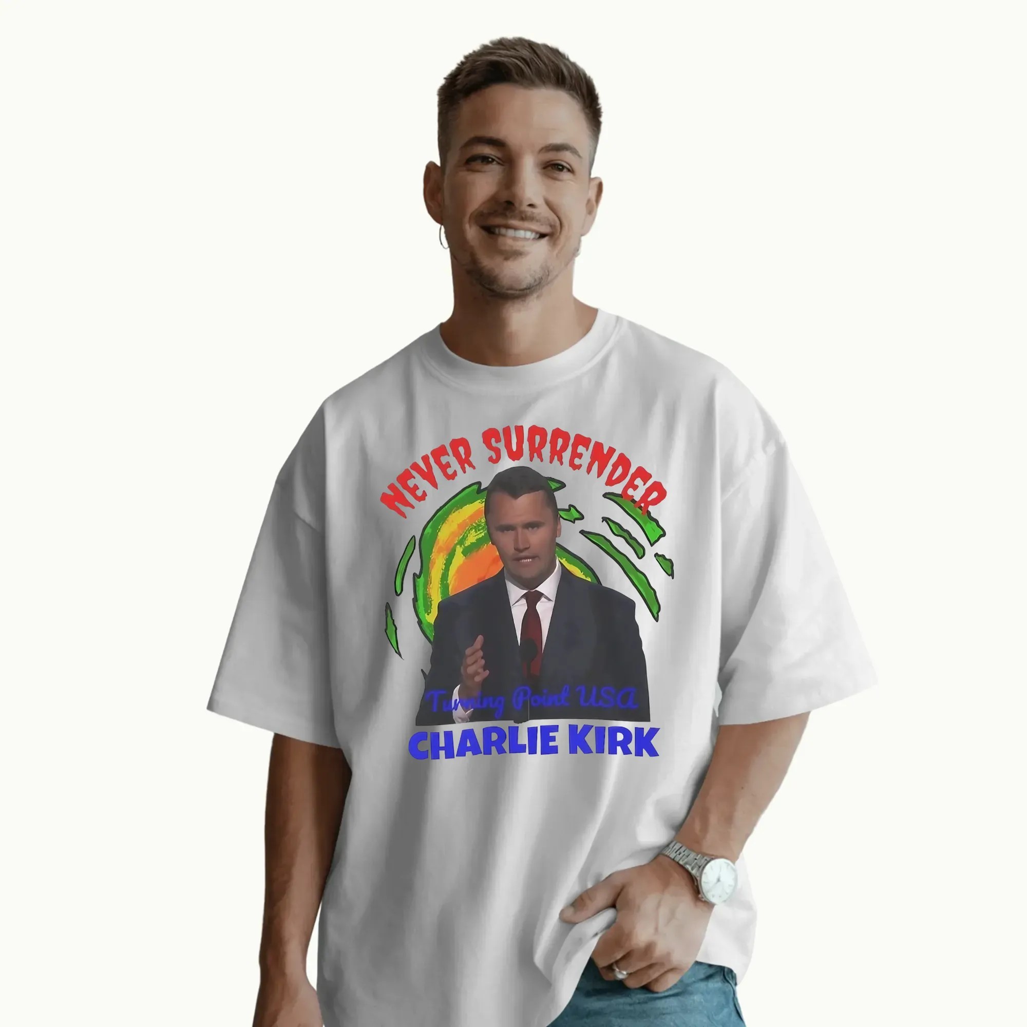 Never Surrender Charlie Kirk Turning Point Usa T Shirt