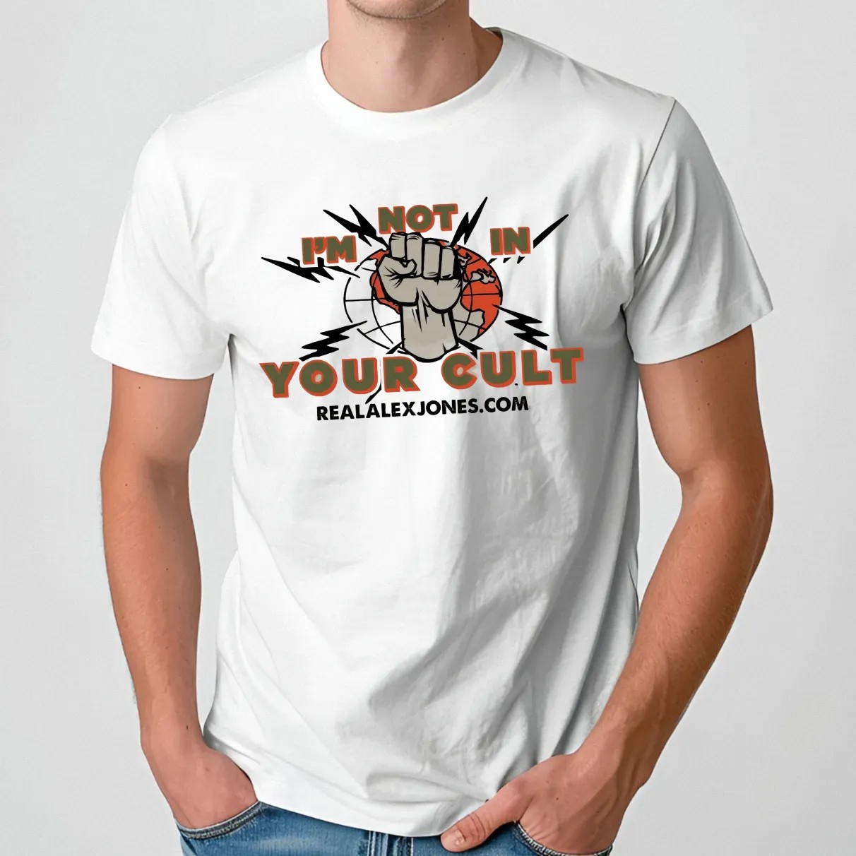Not In Your Cult Fight Arm T Shirt