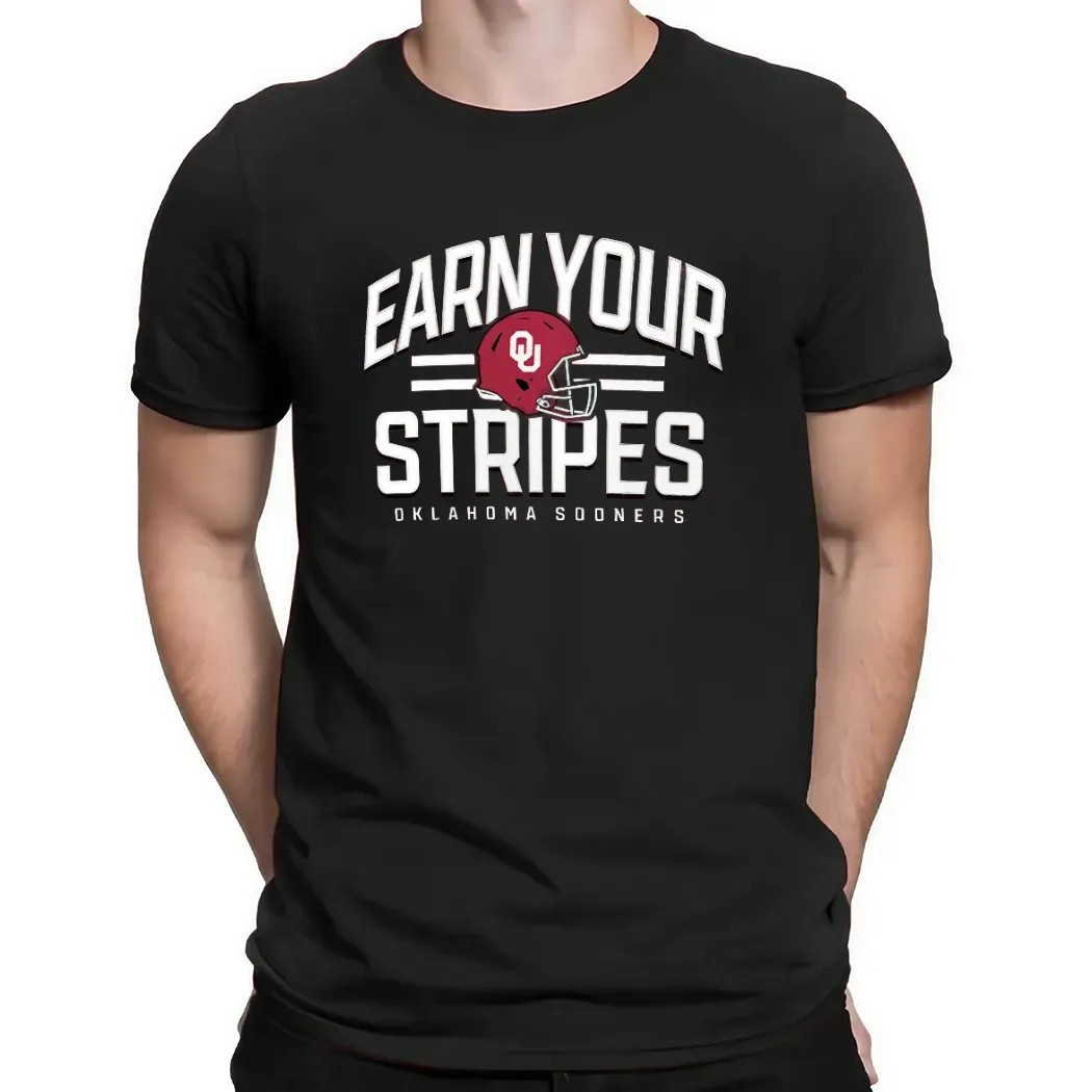 Oklahoma Sooners Earn Your Stripes Helmet T Shirt