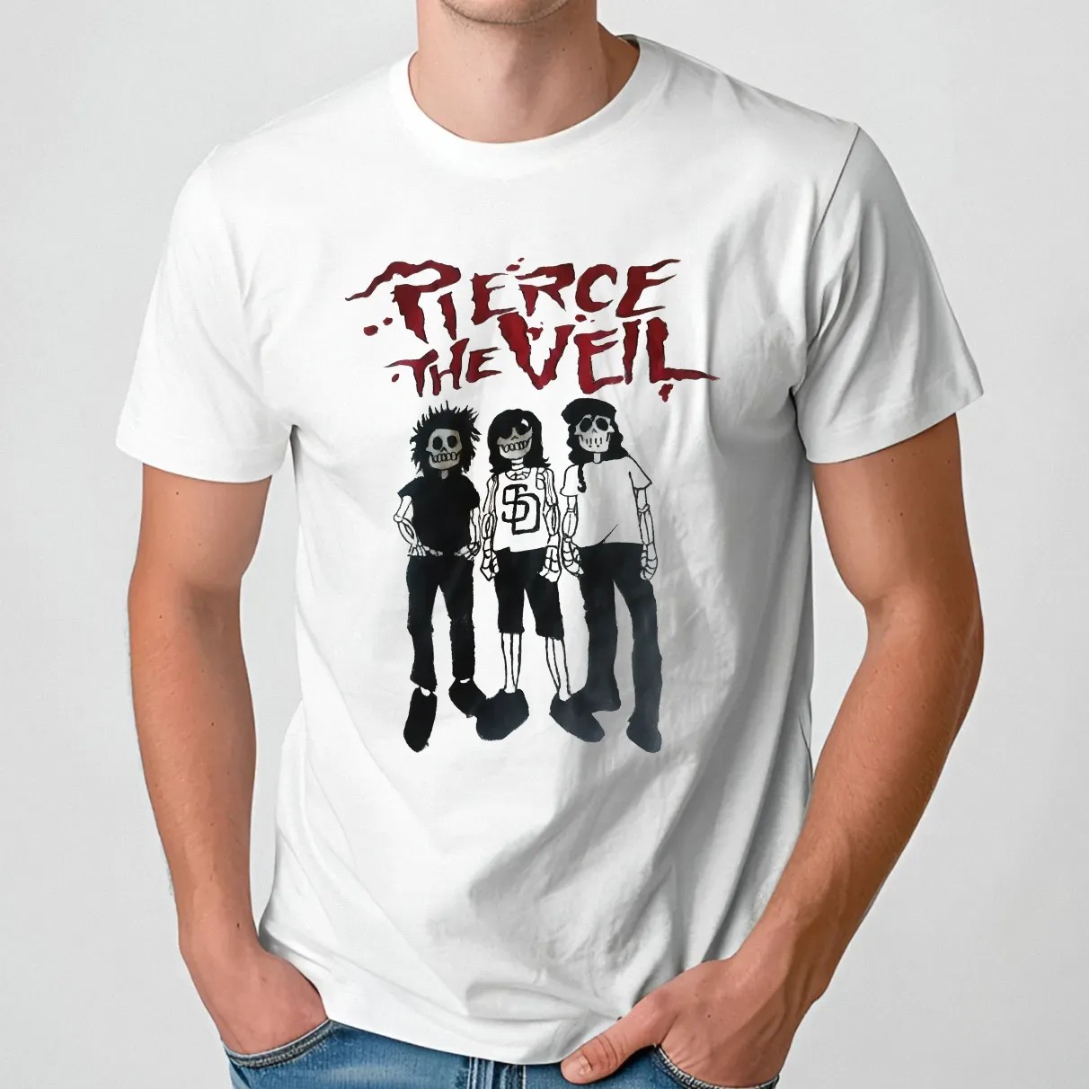 Pierce The Veil Skeleton Trio Graphic T Shirt