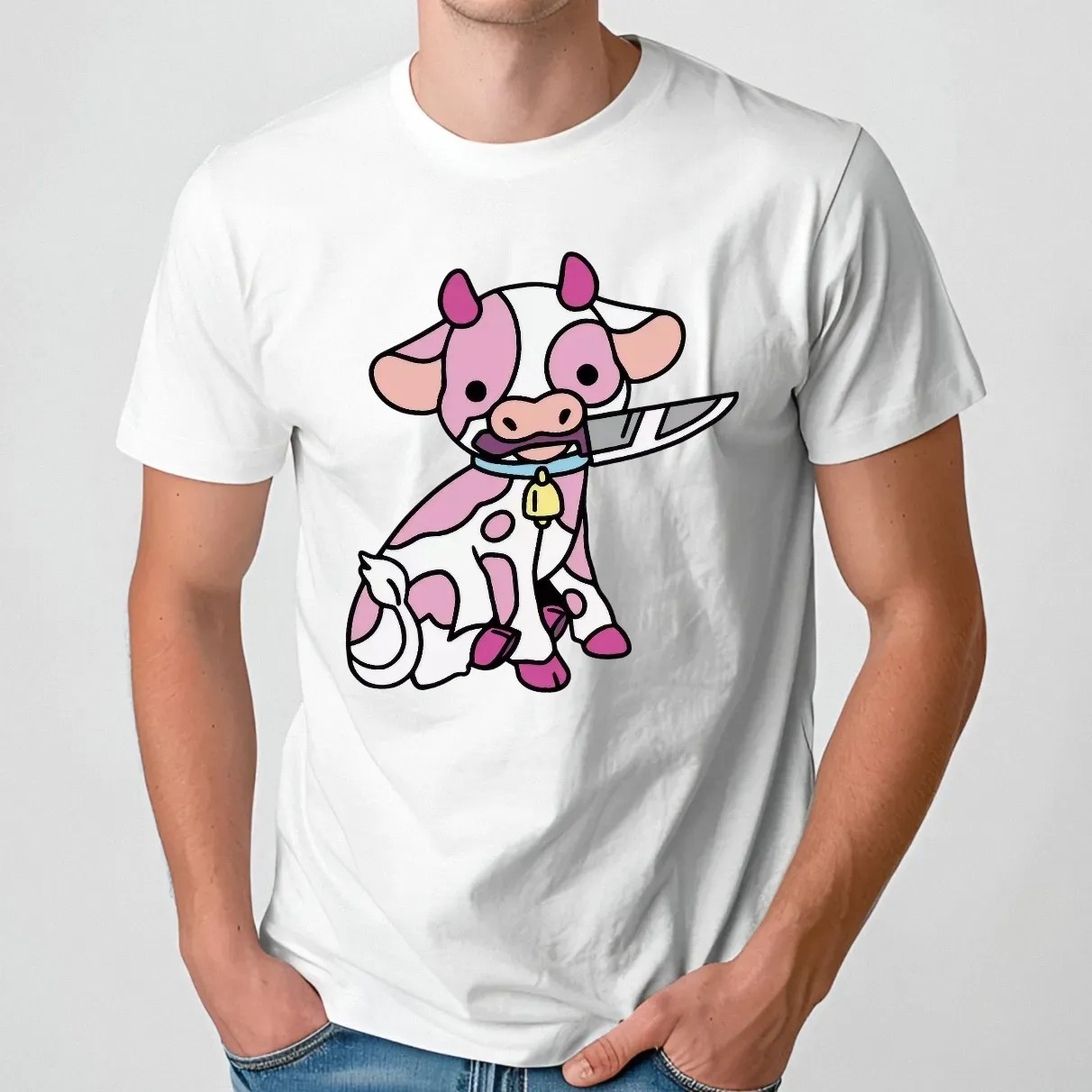 Pink Cow Knife Meme T Shirt