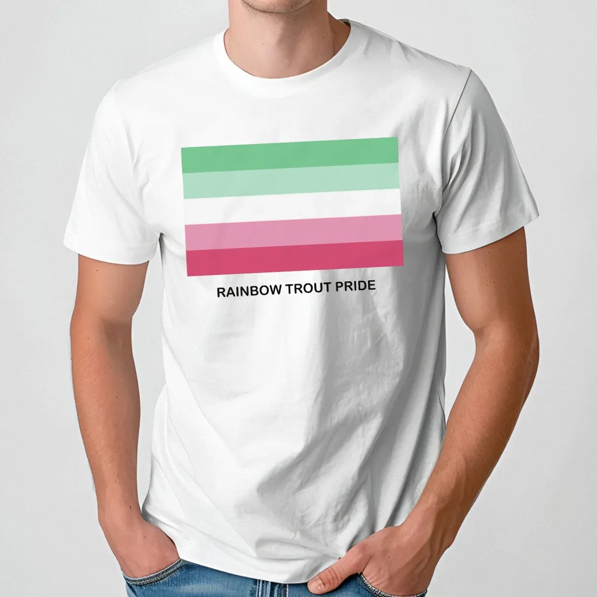 Rainbow Trout Fish Pride Flag T Shirt