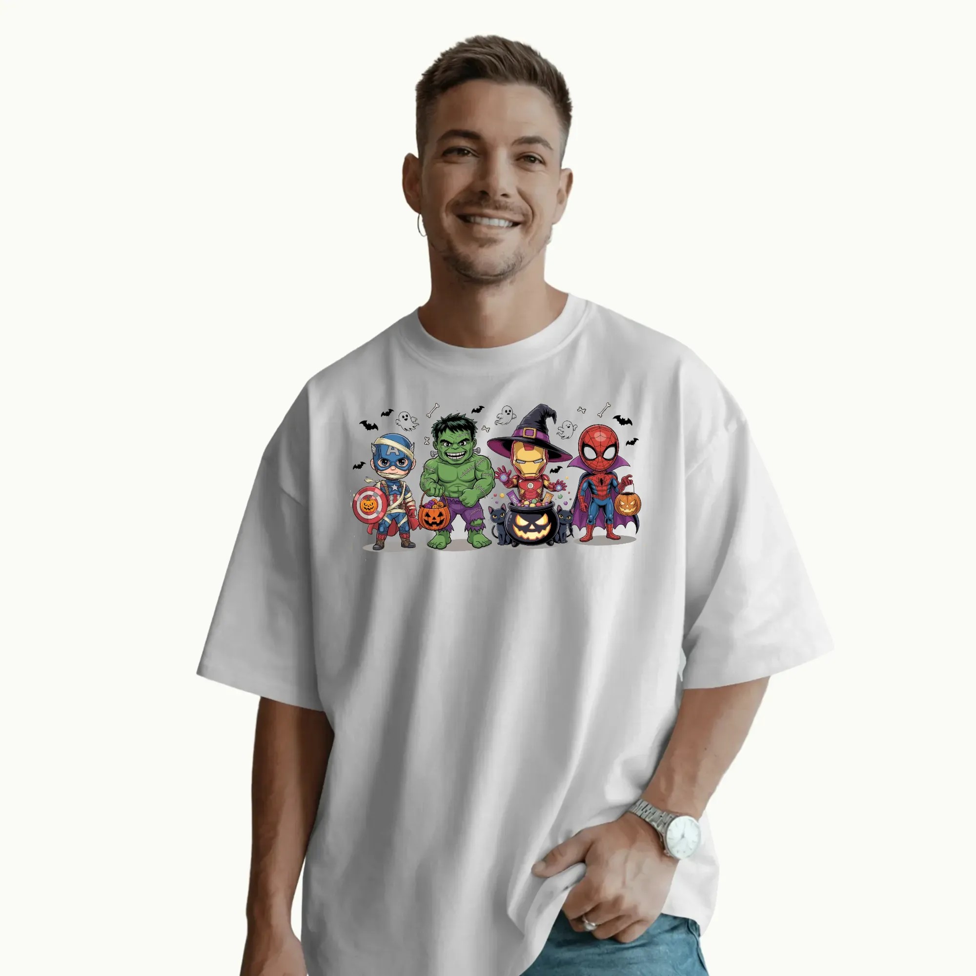 Retro Superheros Chibi Boy Halloween Spooky Season T Shirt