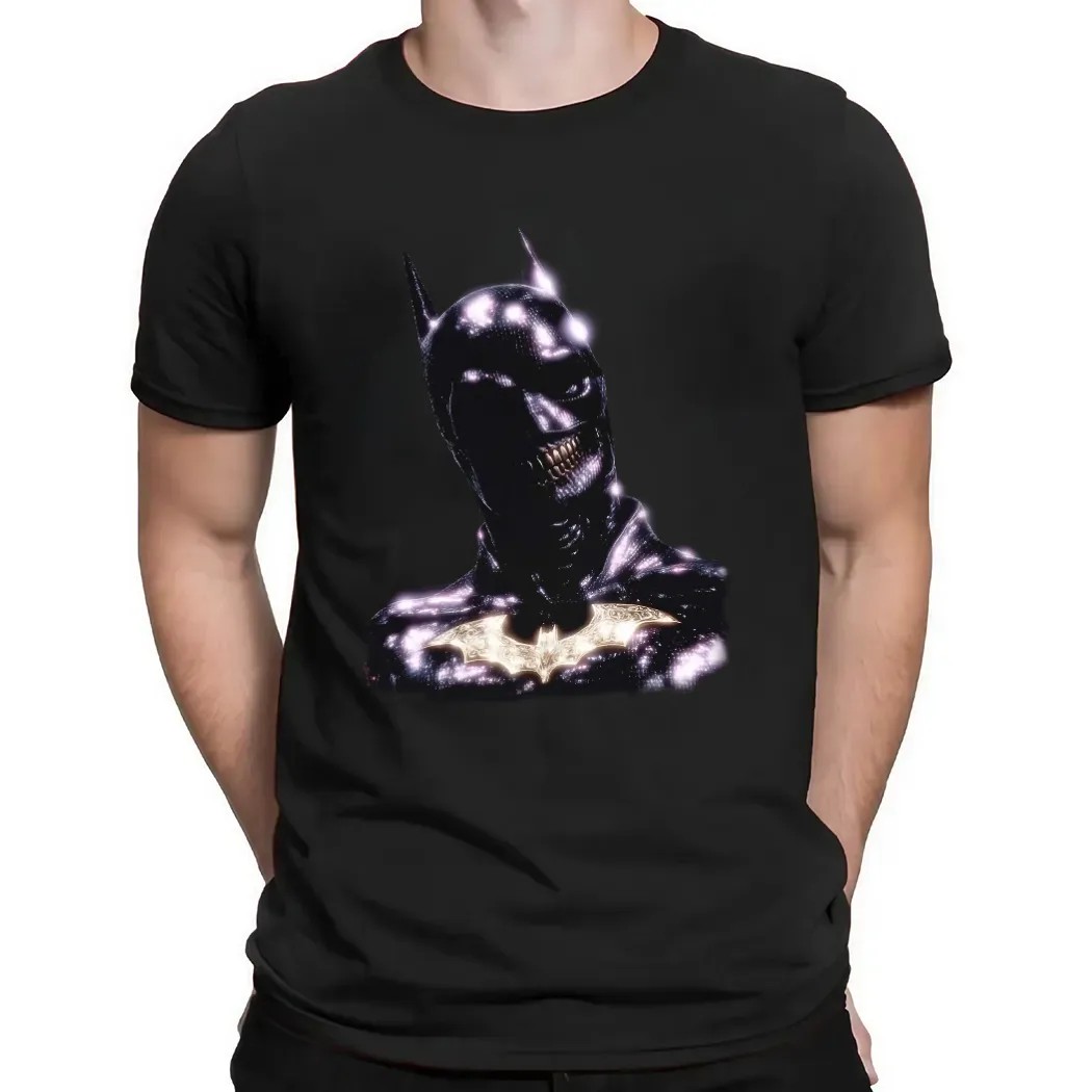 Smiling Bat Dark Hero Glitch Art T Shirt