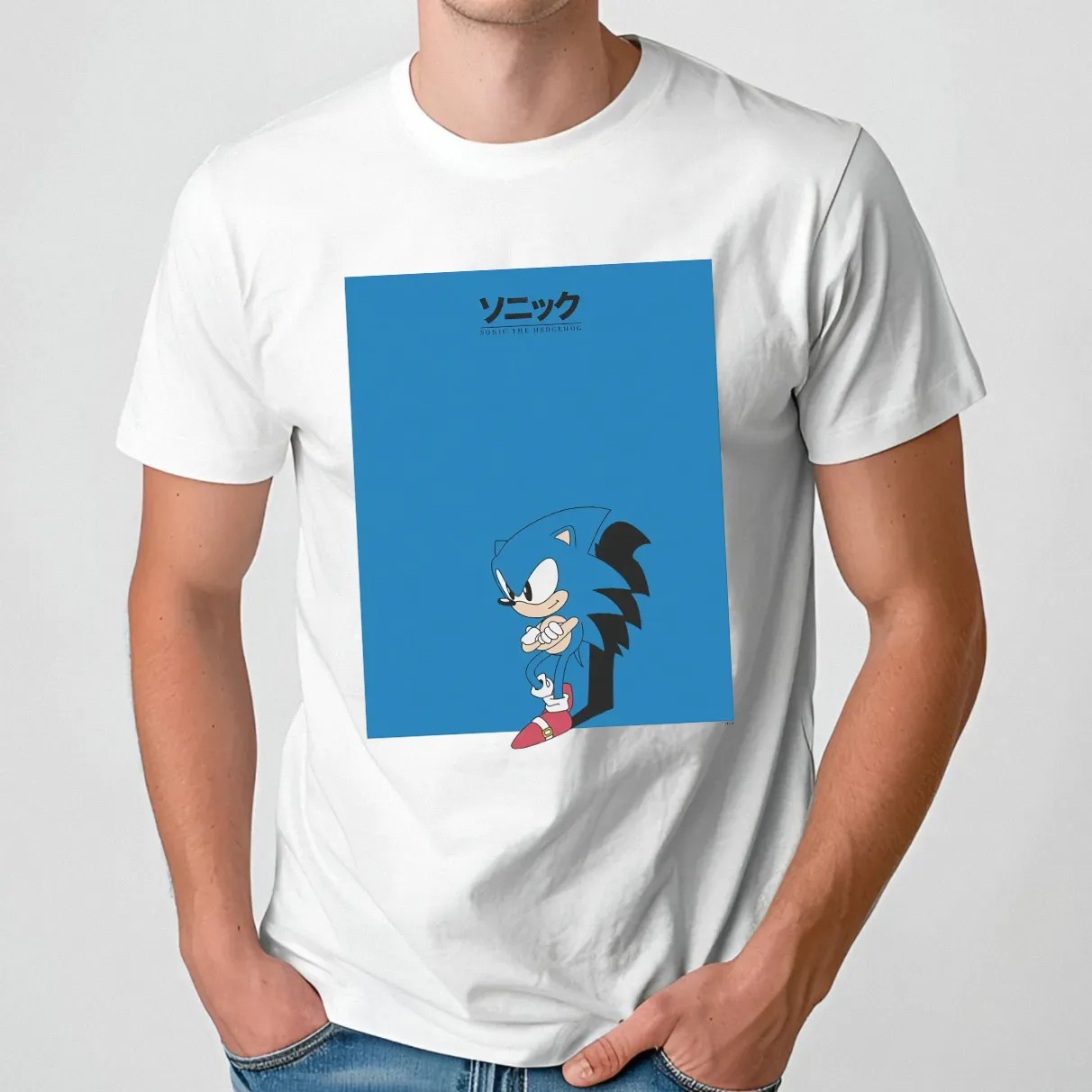 Sonic The Hedgehog Big Blue Square Japanese T Shirt