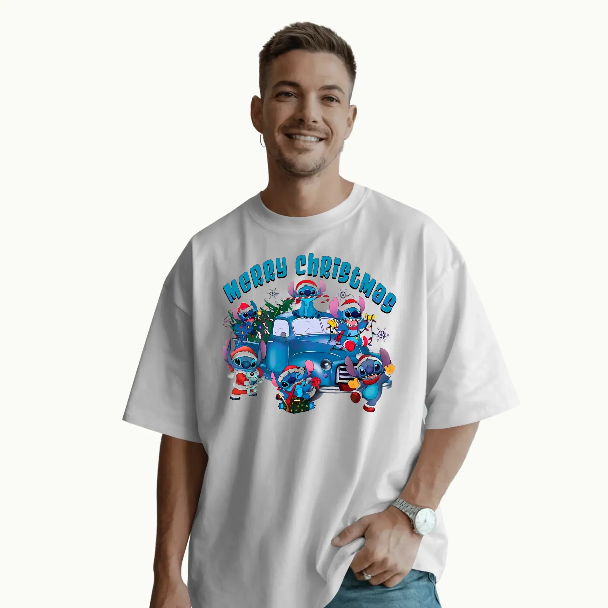 Stitch Merry Christmas 2025 Truck T Shirt
