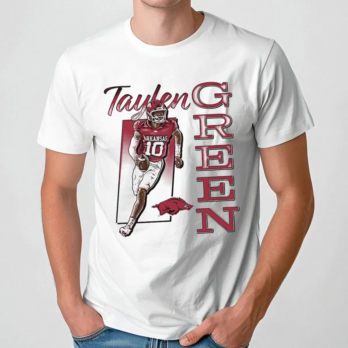 Taylen Green Arkansas Razorbacks Football Cartoon T Shirt