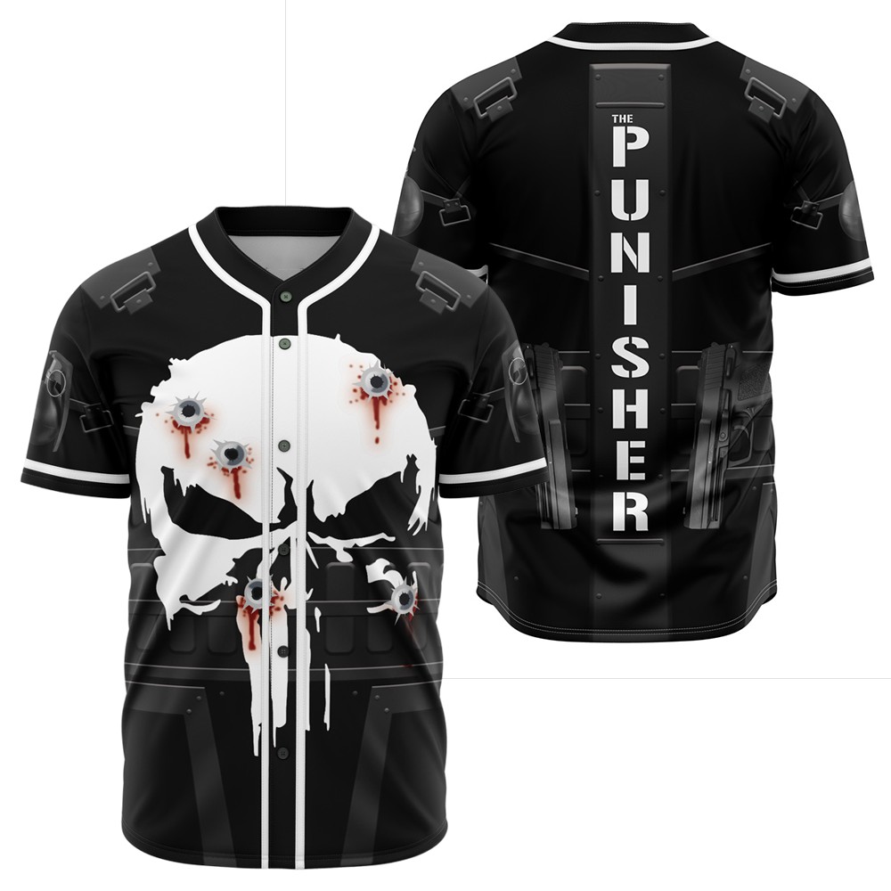 The Punisher Cosplay Marvel Baseball Jersey