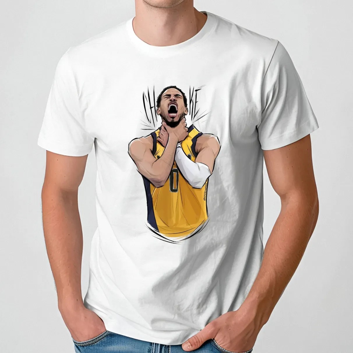 Tyrese Haliburton Pacers Basketball Choke Graphic T Shirt