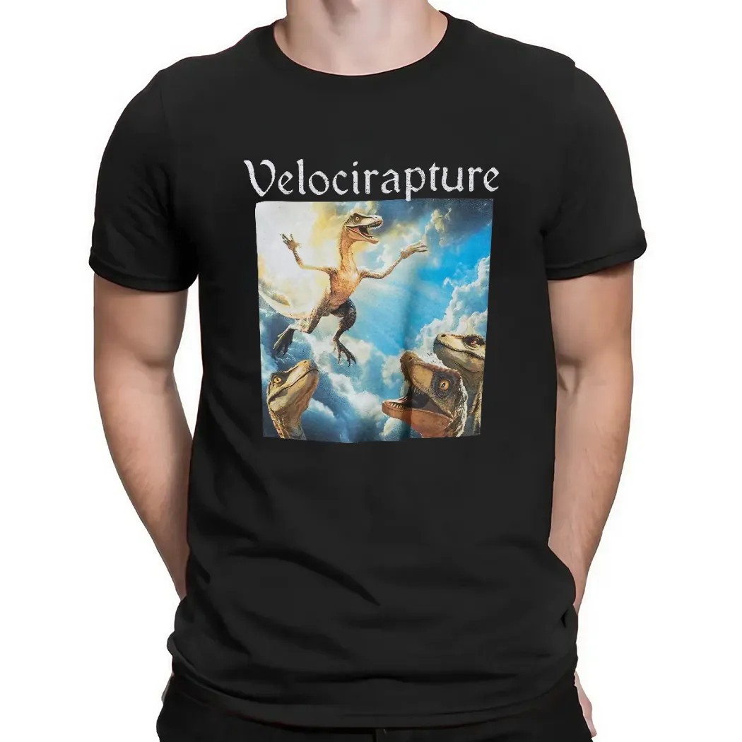 Velocirapture Dinosaur Rapture Meme T Shirt