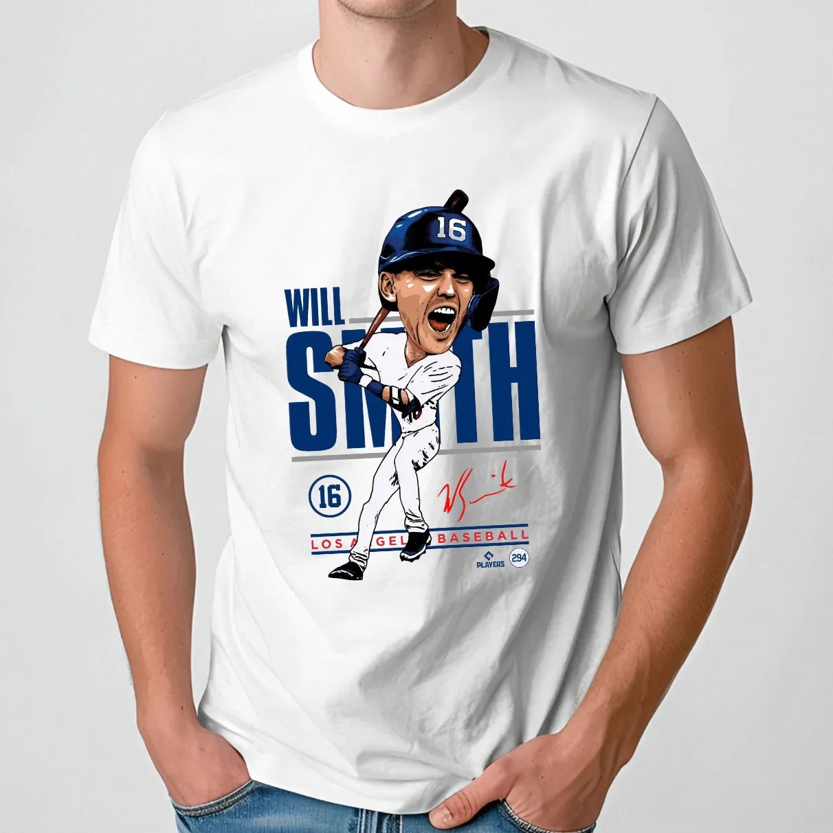 Will Smith Dodgers Caricature Signature T Shirt