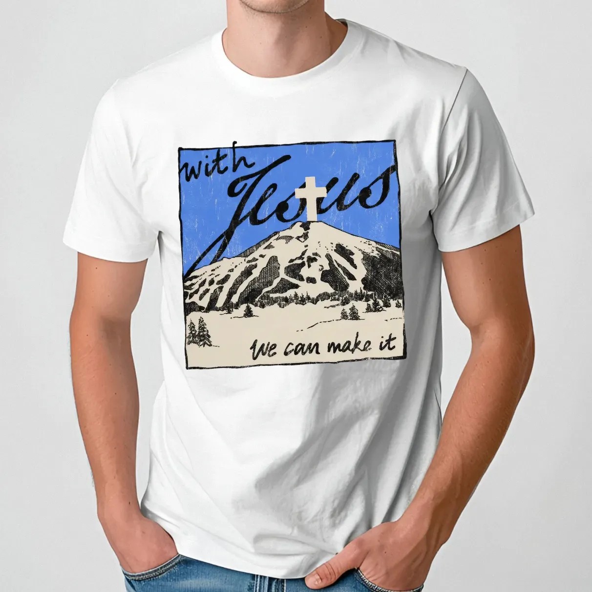 With Jesus We Can Make It Christian T Shirt