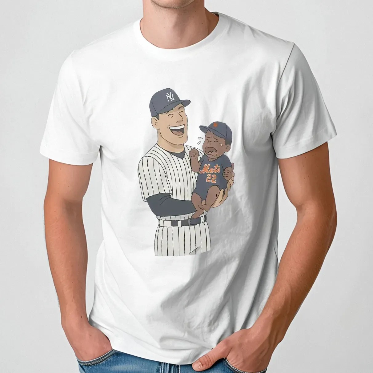 Yankees Holding Crying Mets Baby Baseball T Shirt
