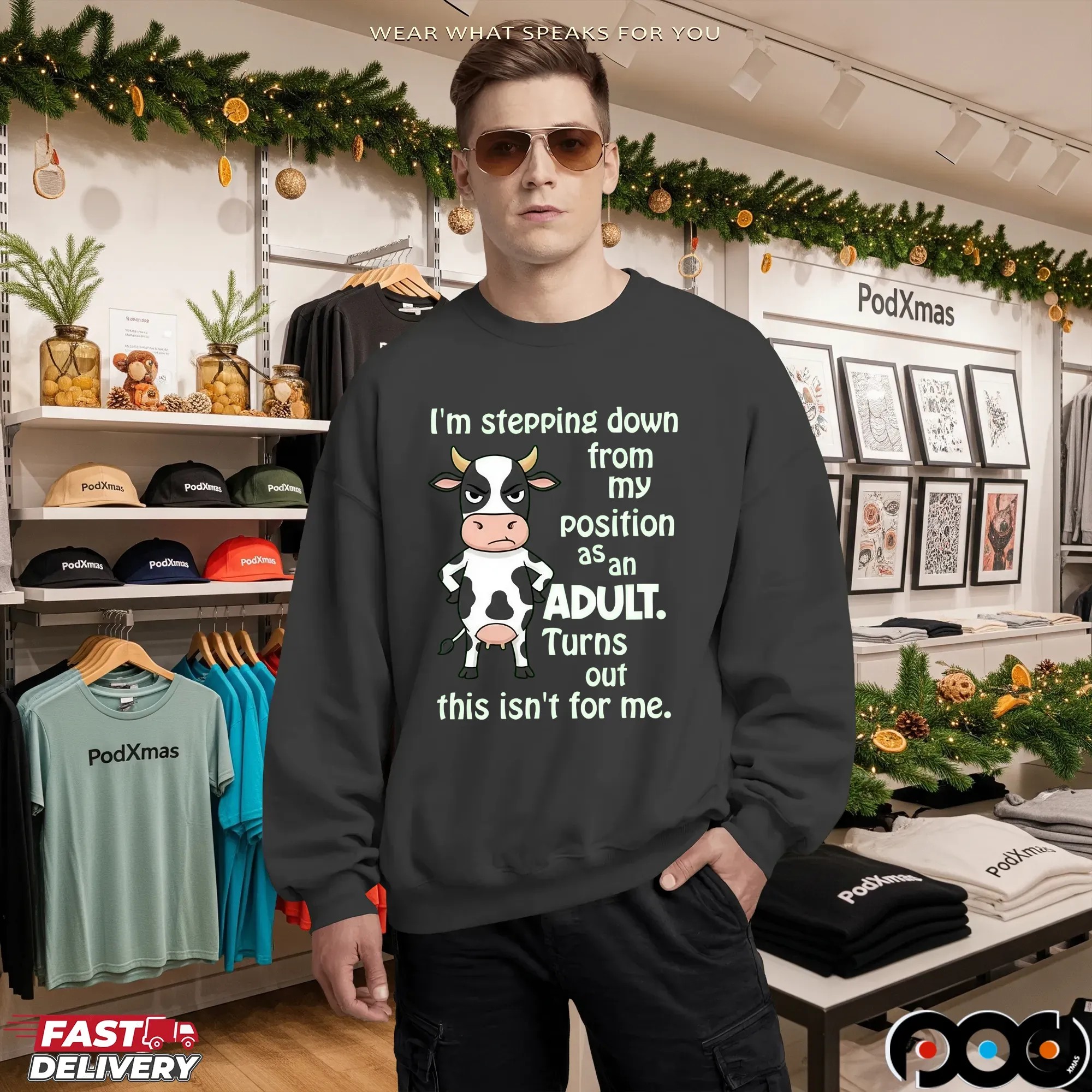 Cow I'm Stepping Down From My Position Asan Adult Turns Out This Isn't For Me Shirt