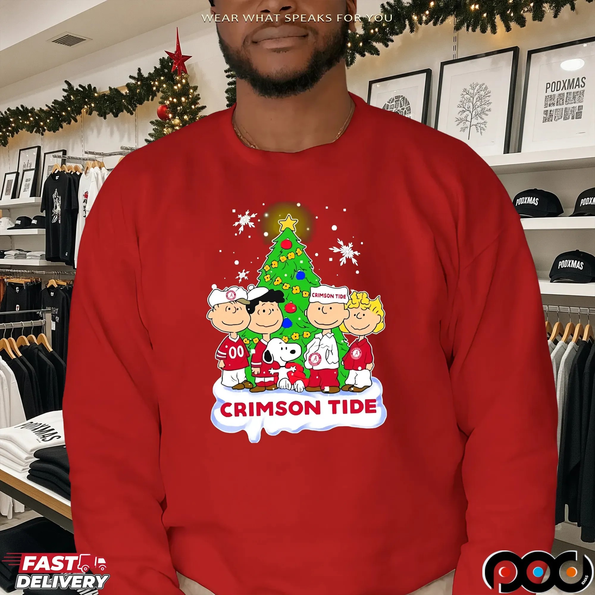 Crimson Tide The Peanuts Snoopy And Friends Christmas Crossover T Shirt