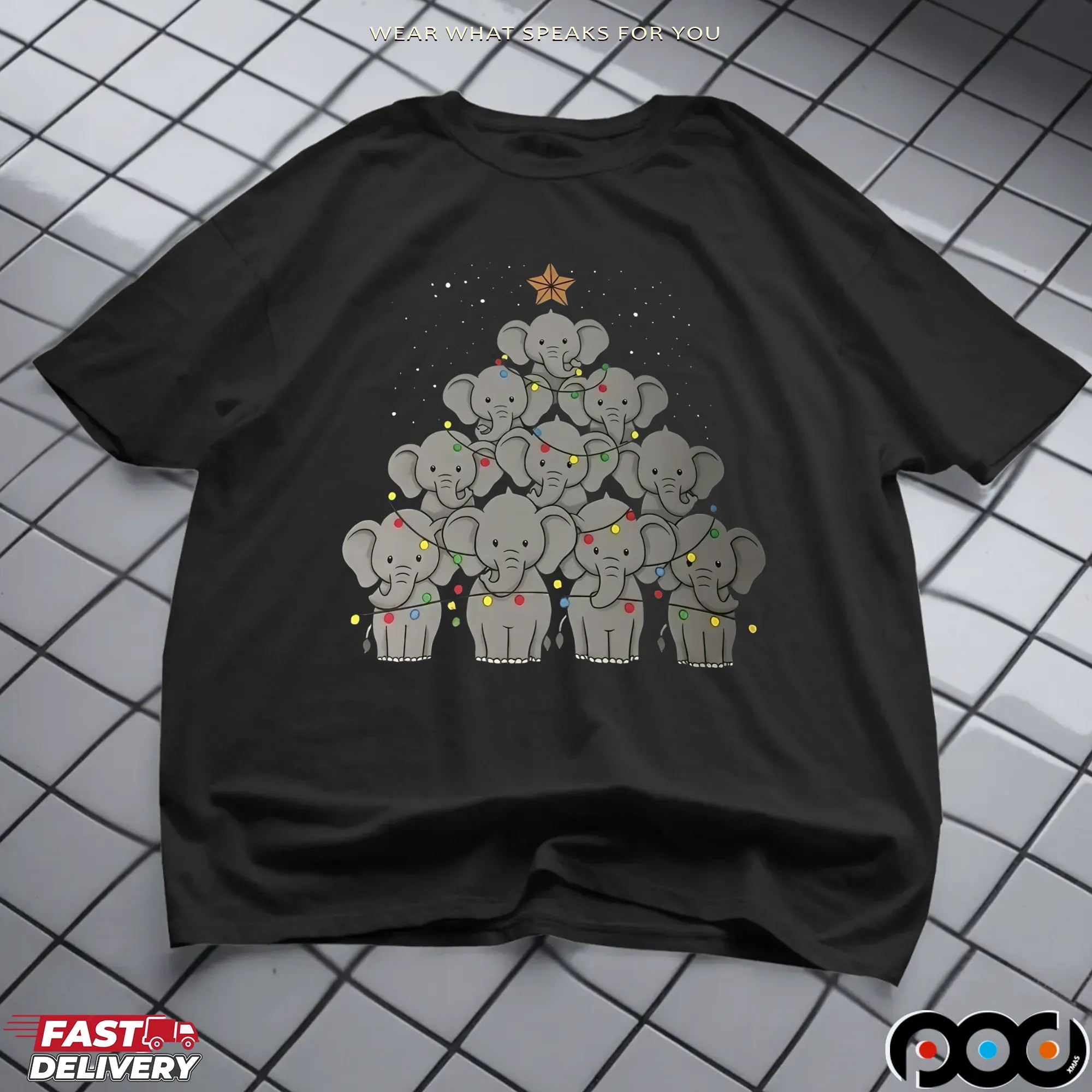 Elephant Christmas Tree T Shirt 7 Elephant Christmas Tree T Shirt
