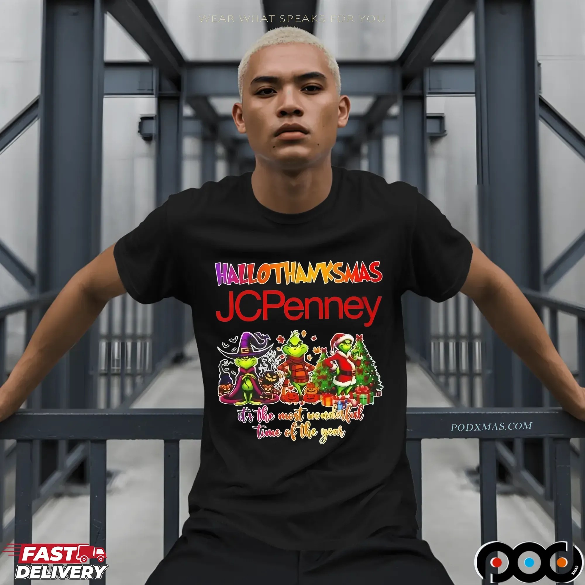 Grinch X JCPenny Hallothanksmas It's The Most Wonderful Time Of The Year Happy Christmas T Shirt