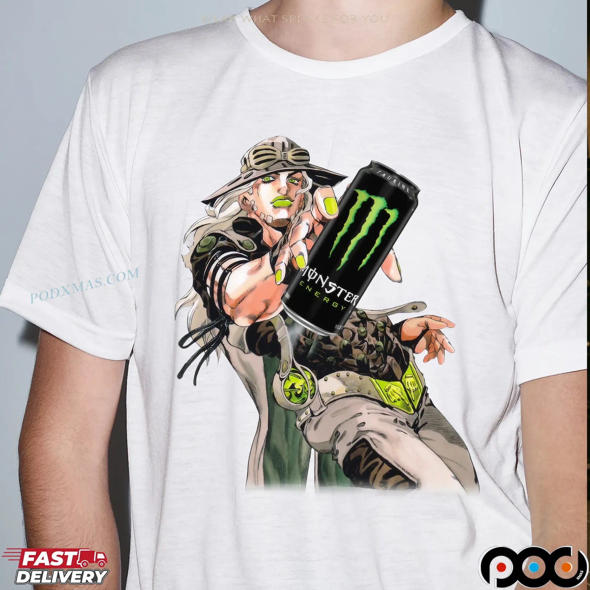 Gyro Zeppeli JoJo's Bizarre Adventure Monster Energy T Shirt 7 Gyro Zeppeli JoJo's Bizarre Adventure Monster Energy T Shirt