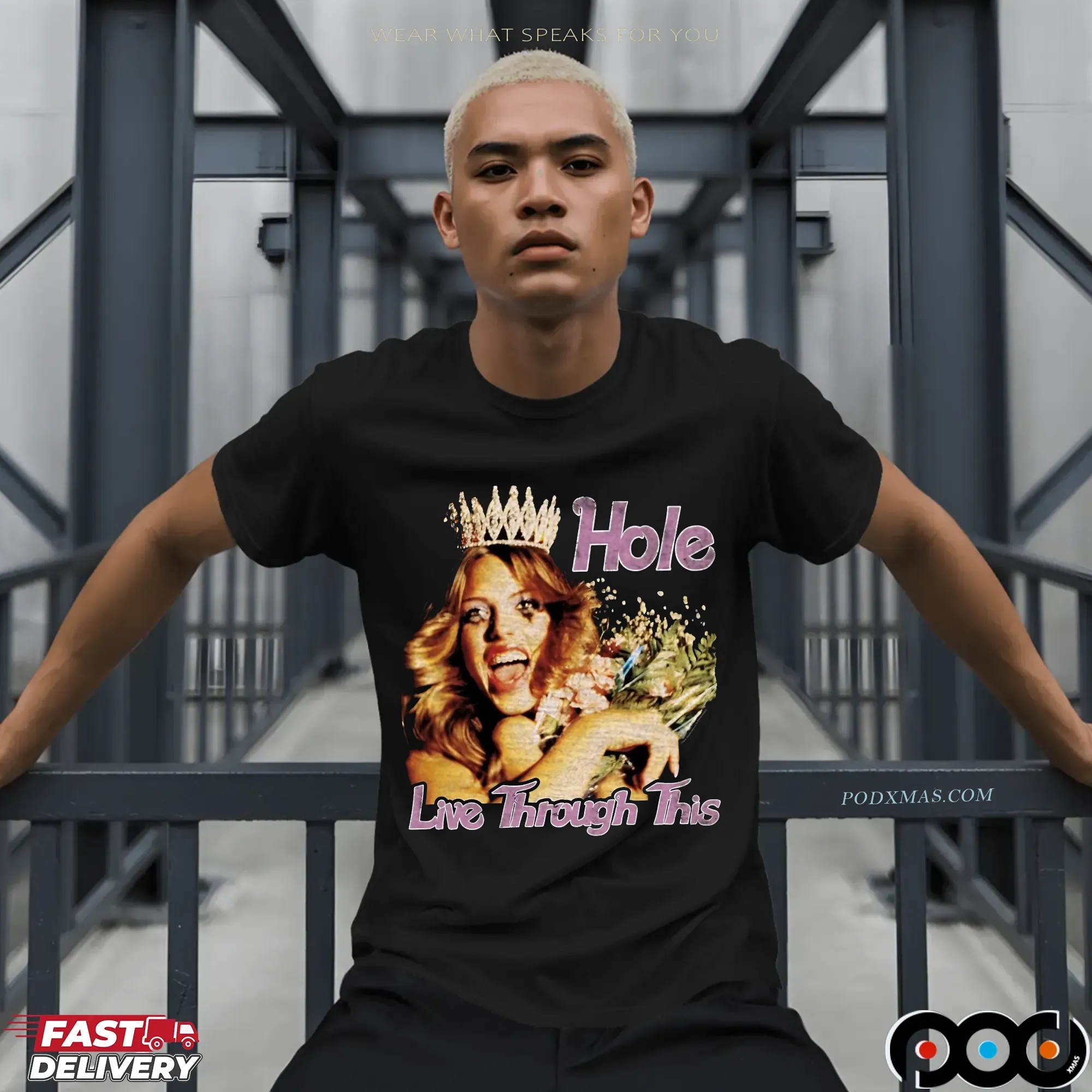 Hole Live Through This Album Cover 'Retro T Shirt 9 Hole Live Through This Album Cover 'Retro T Shirt