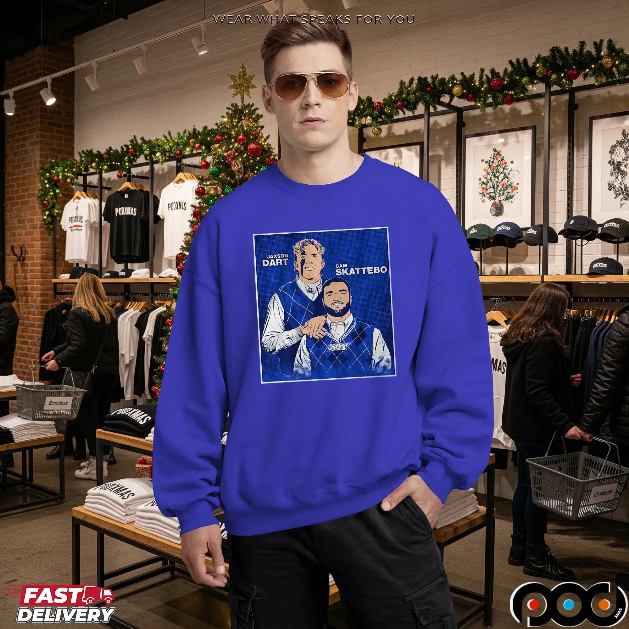Jaxson Dart & Cam Skattebo Family Portrait Step Brothers Parody Graphic T Shirt 3 Jaxson Dart & Cam Skattebo Family Portrait Step Brothers Parody Graphic T Shirt