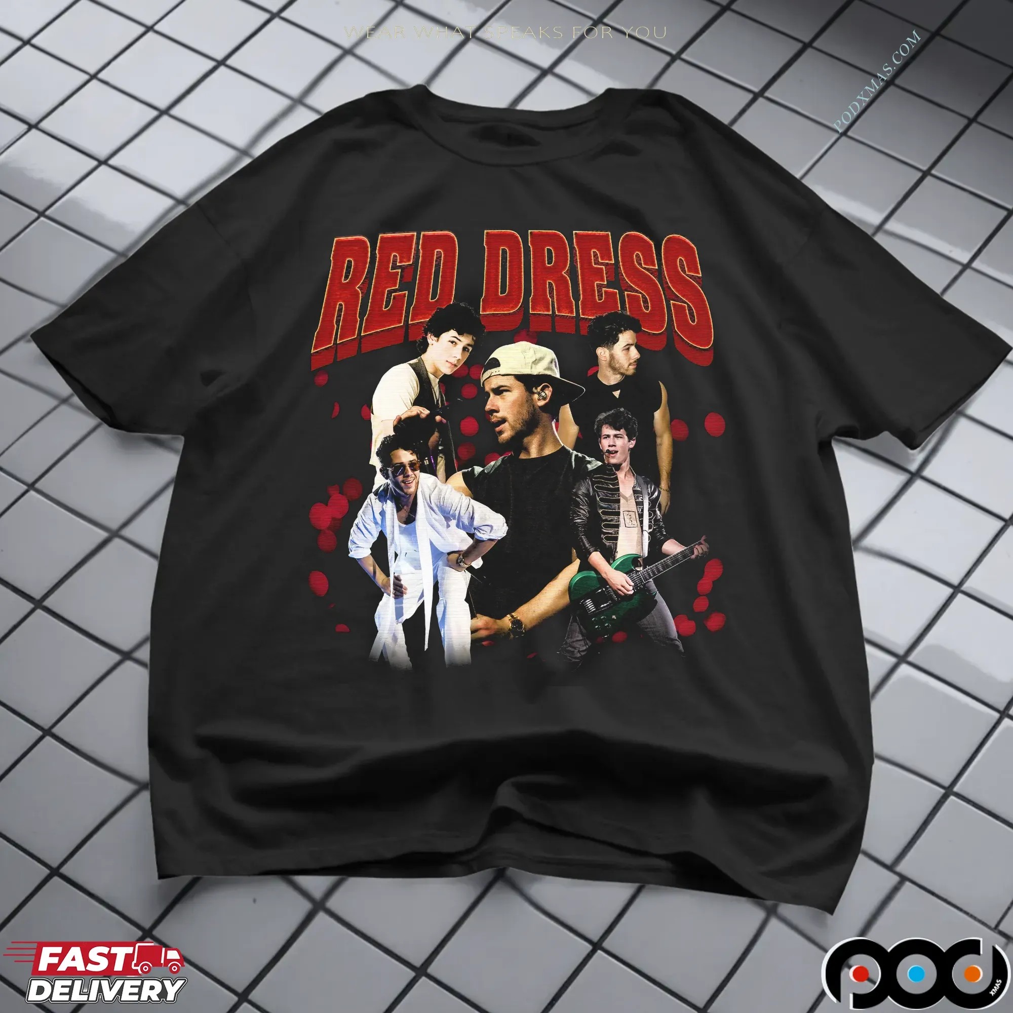 Jonas Brothers Red Dress Bootleg Rap T Shirt