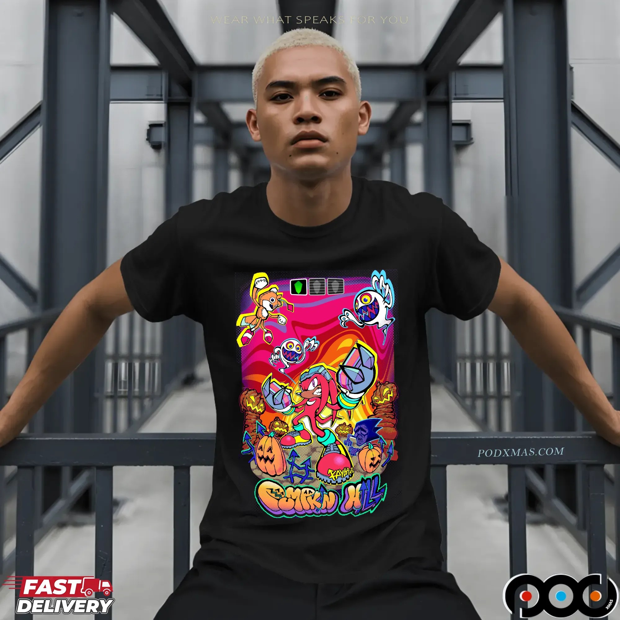 Knuckles Pumpkin Hill Halloween Sonic Adventure Pop T Shirt