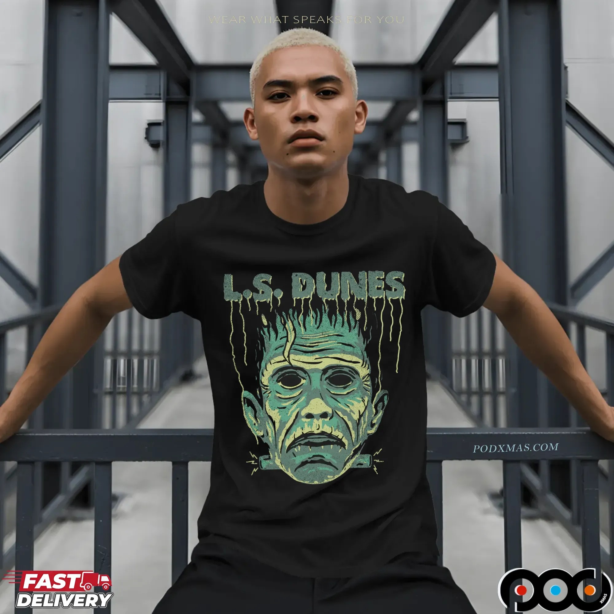 L S Dunes Frankenstein Halloween T Shirt 9 L S Dunes Frankenstein Halloween T Shirt