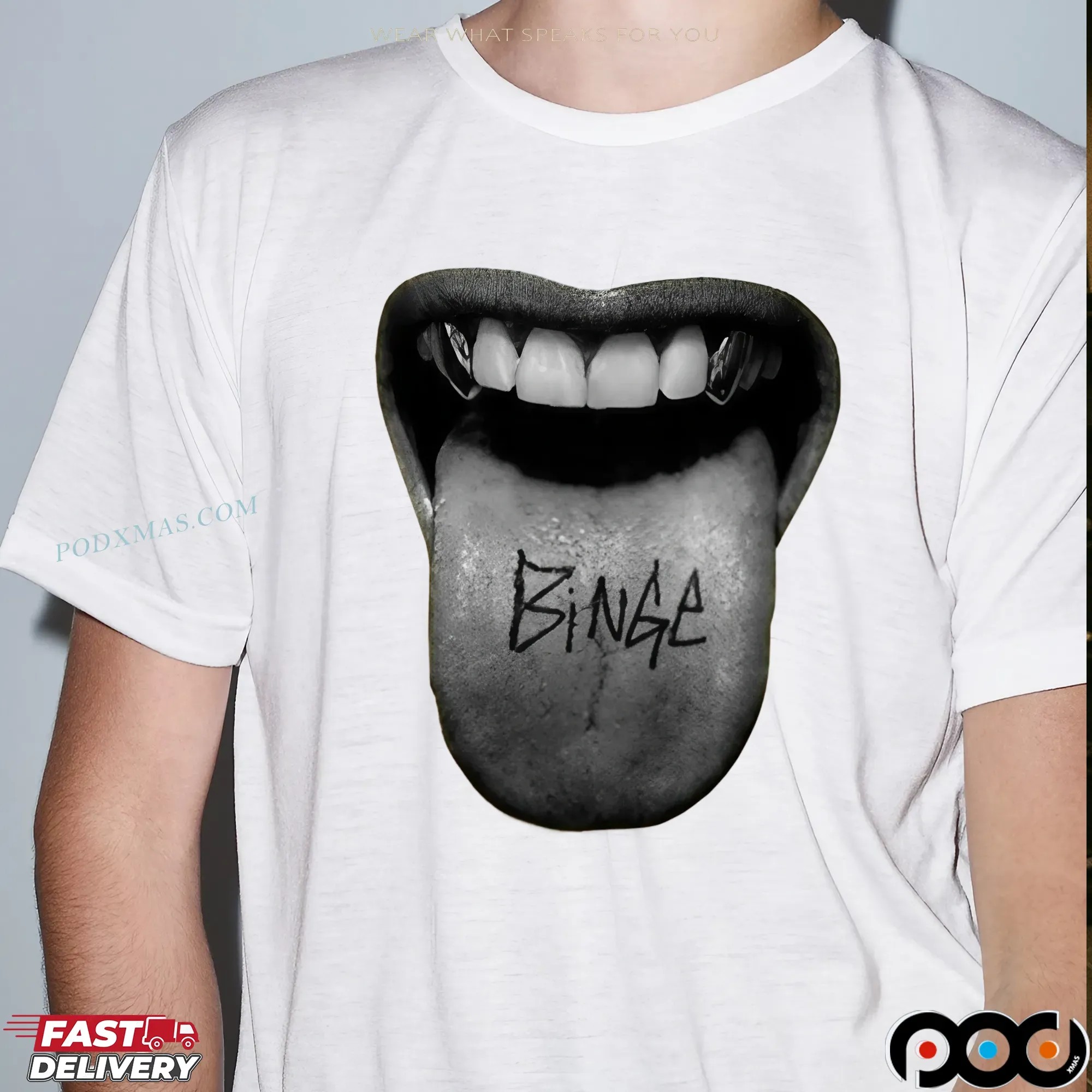 MGK Wearing Binge Tongue T Shirt