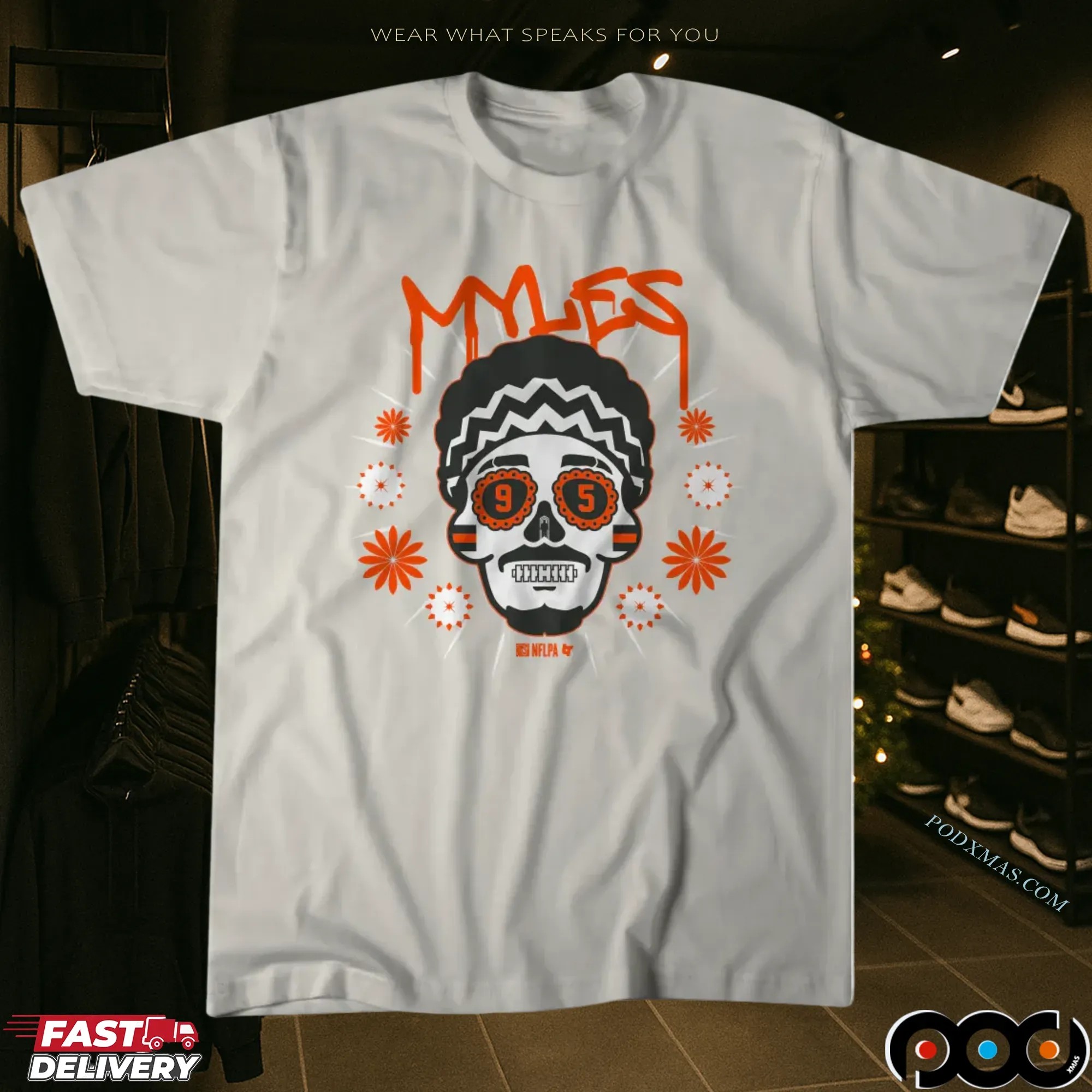 Myles Garrett Cleveland Browns Sugar Skull Remix Football Halloween T Shirt 1 Myles Garrett Cleveland Browns Sugar Skull Remix Football Halloween T Shirt