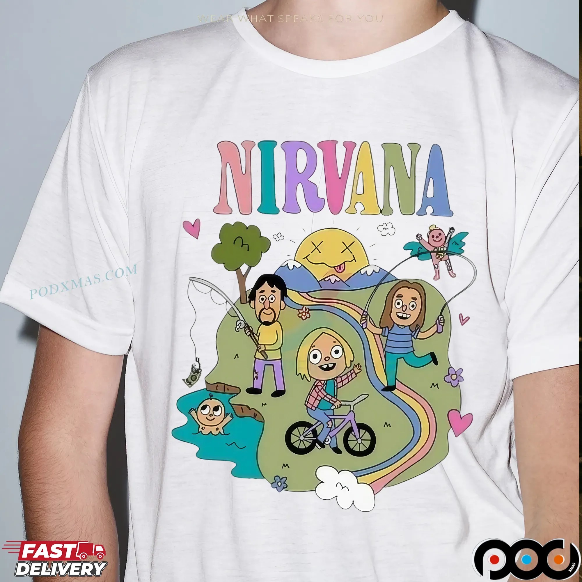 Nirvana Colorful Themed Childlike Graphic T Shirt 11 Nirvana Colorful Themed Childlike Graphic T Shirt