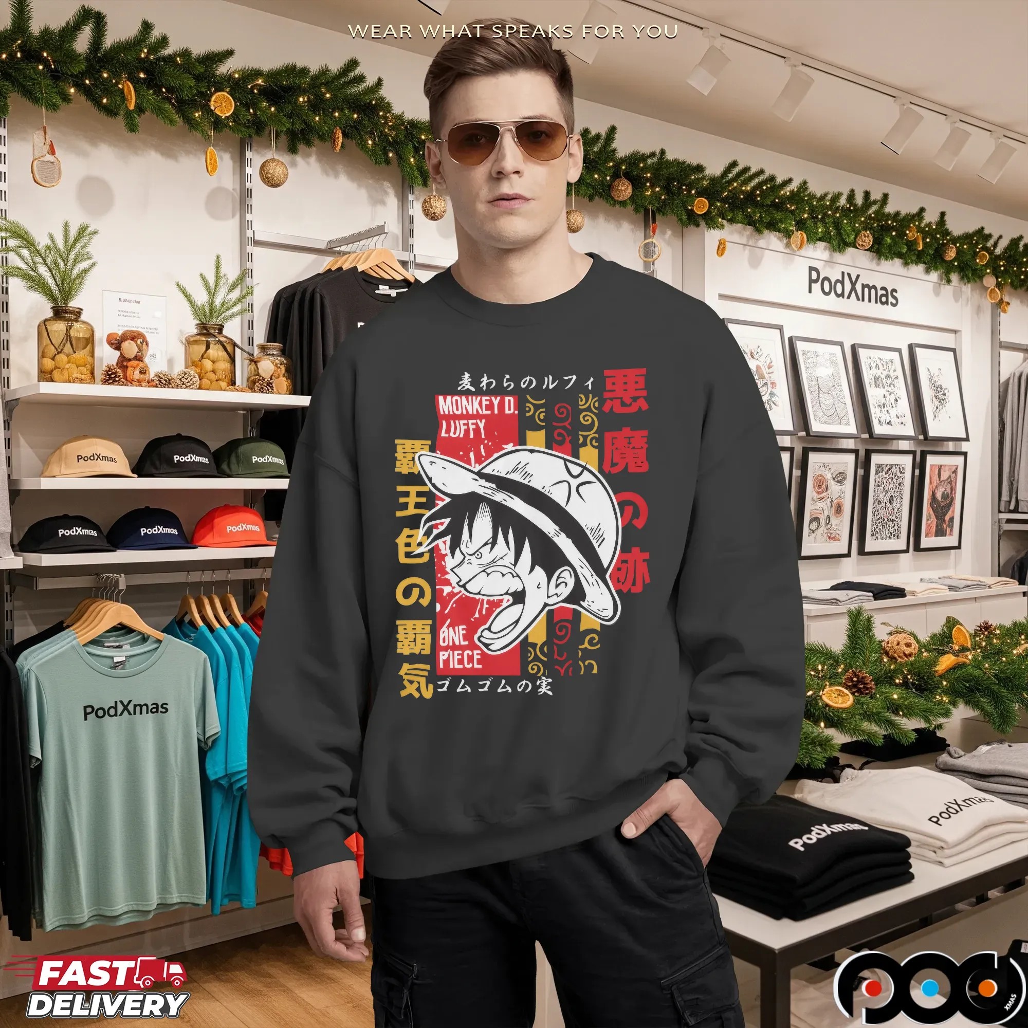 One Piece Luffy Scream Japanese Text Graphic T Shirt 10 One Piece Luffy Scream Japanese Text Graphic T Shirt