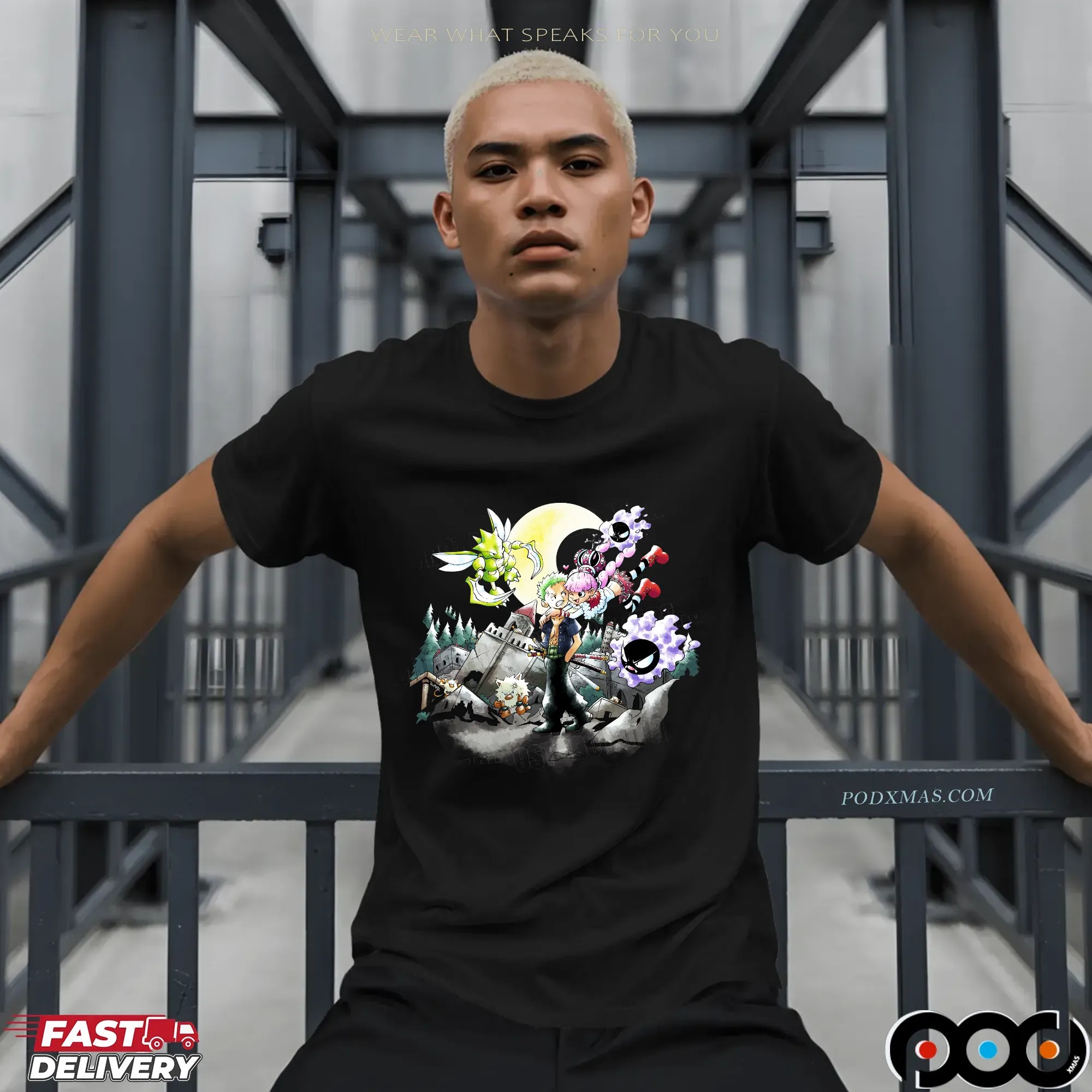 One Piece Roronoa Zoro and Perona Dark Moon Spooky Castle T Shirt 9 One Piece Roronoa Zoro and Perona Dark Moon Spooky Castle T Shirt