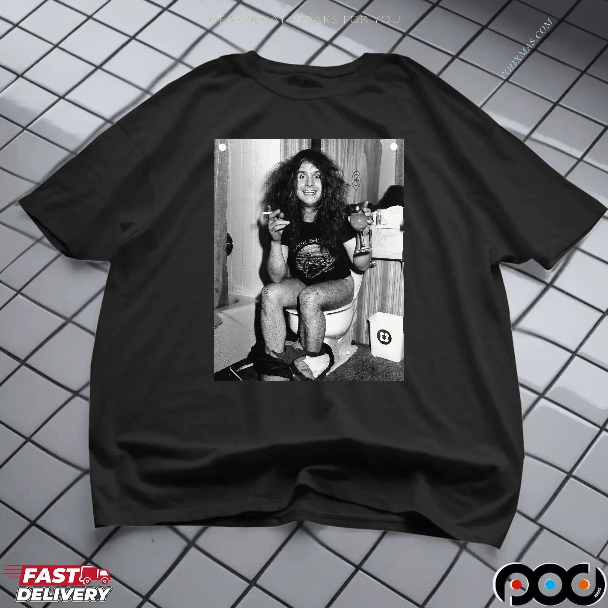 Ozzy Osbourne Bathroom Toilet Metal Meme T Shirt