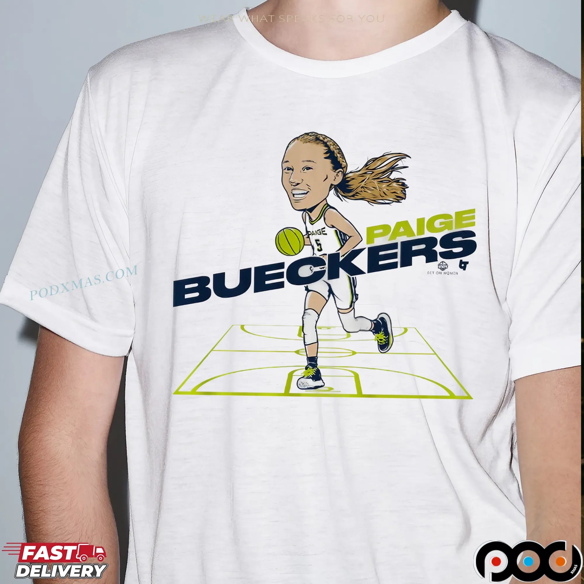 Paige Bueckers WNBA Dallas Wings Basketball Caricature T Shirt 8 Paige Bueckers WNBA Dallas Wings Basketball Caricature T Shirt